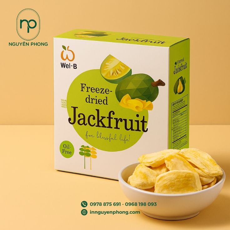 Mẫu hộp giấy đựng mít sấy thiết kế nổi bật thu hút khách hàng